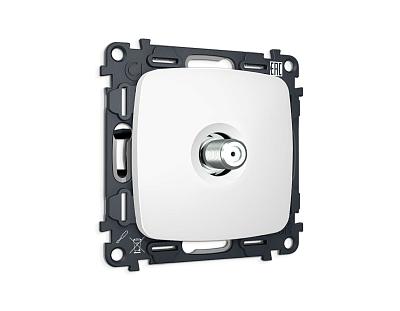 Комплект механизма TV розетки SAT 5-2400MHz 3.5dB OMEGA MO133050 Белый матовый QUANT