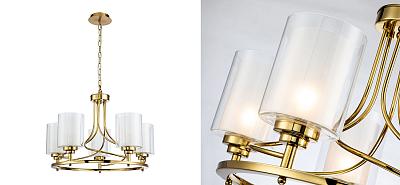 Люстра с двойными плафономи Gold Helix 5 ламп Loft-Concept 40.6189-3
