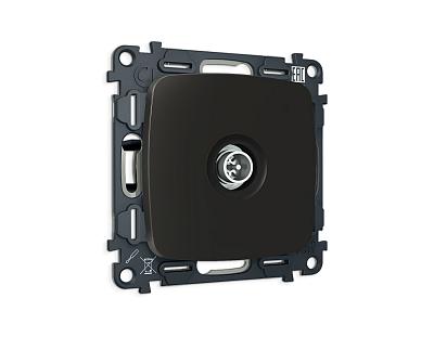 Комплект механизма TV розетки оконечной экранированной 5-1000MHz 3dB OMEGA MO813005 Черный матовый Q
