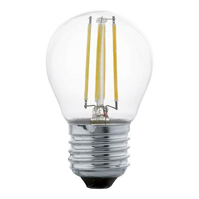 Светодиодиодная филаментная лампа Eglo G45, 2700K, 470lm, прозрачный 11762