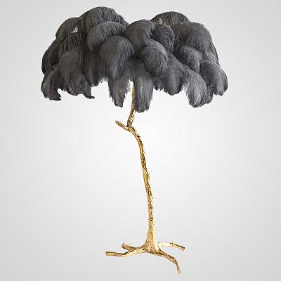 Торшер страусиные перья Feather Lamp A Modern Grand Tour Черный Chandelux CHDL-10875