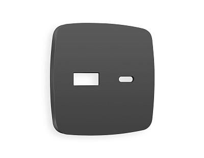 Лицевая панель OMEGA (Графит Мягкое касание) для розетки 2USB тип A+C QUANT OP9110 Ambrella Volt