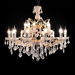 Люстра RH Rococo Iron & white matt Crystal Chandelier 18