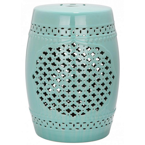 Керамический табурет Quatrefoil Garden Stool - Turquoise 21.027