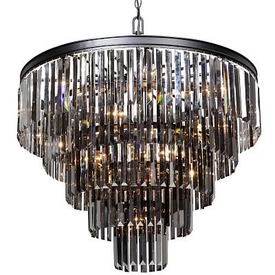 Люстра ODEON Gray glass 5-TIER Black Серое стекло D 80