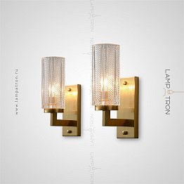 Серия настенных светильников с цилиндрическими плафонами из рельефного стекла Lampatron ADELEINE WALL