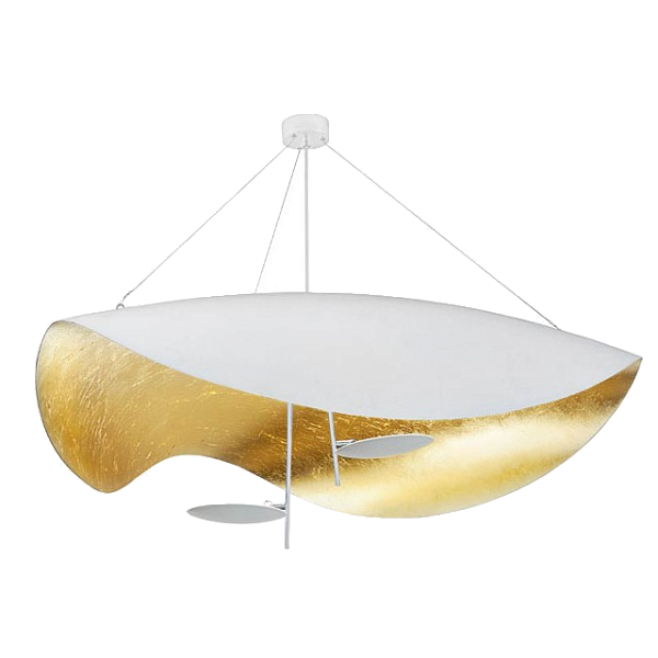 Подвесной светильник CATELLANI & SMITH LEDERAM MANTA S2 PENDANT White + Gold | D 80 cm
