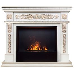 Электрокамин Estella 25,5/26 WT с очагом 3D Cassette 630 Black Panel RealFlame 360058