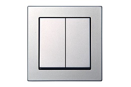 Выключатель Двухклавишный IP44 Серебро LIREGUS EPSILON 28-1731