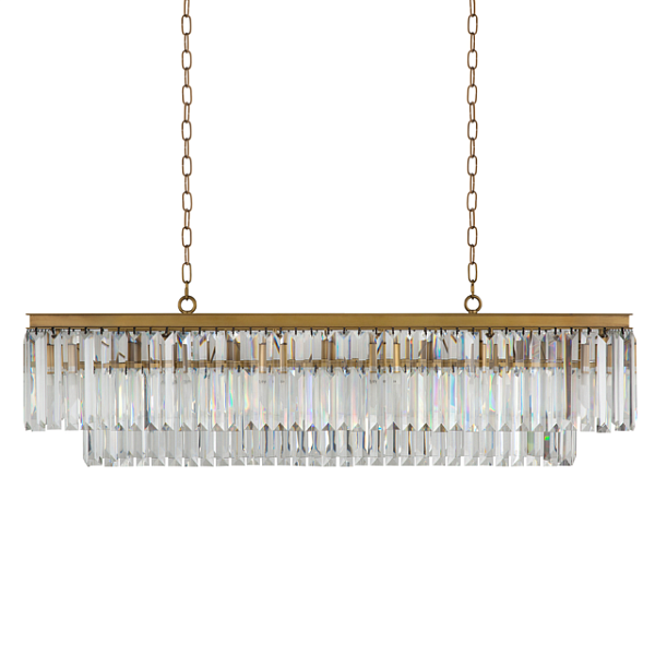 Люстра RH 1920s Odeon Clear Gold Square Chandelier Loft Concept 40.2099