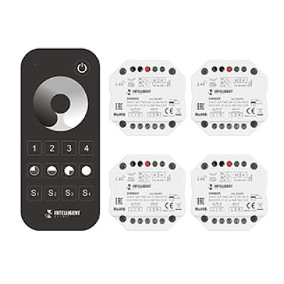 INTELLIGENT ARLIGHT Диммер SMART-SET-TRIAC-601-72-DIM-PD-IN Black (230V, 1x1.5A, x4, ПДУ 10кн, 2.4G)