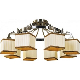 314-08-53 Люстра потолочная N-Light, 8 плафонов, бронза