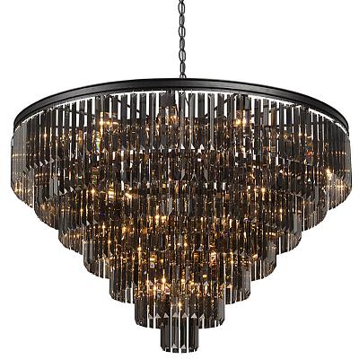 Большая многоярусная люстра Odeon Smok Glass 7-Tier Стекло Смок Диаметр 118 См Chandelux CHDL-11830