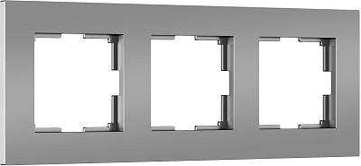 Рамка на 3 поста (серебро софт) Werkel W0032965 4690389193460