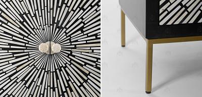 Комод Bone Inlay White Rays black 10.348