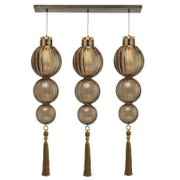 Люстра Heathfield Lighting - Medina Linear 3 Chandelier | Хром + Прозрачный