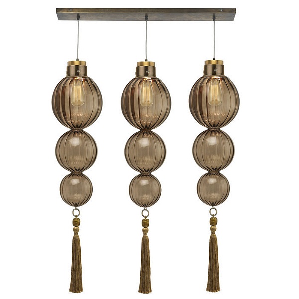 Люстра Heathfield Lighting - Medina Linear 3 Chandelier | Хром + Прозрачный