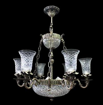 Люстра из хрусталя ХН-О-6+3 Роза Орнамент