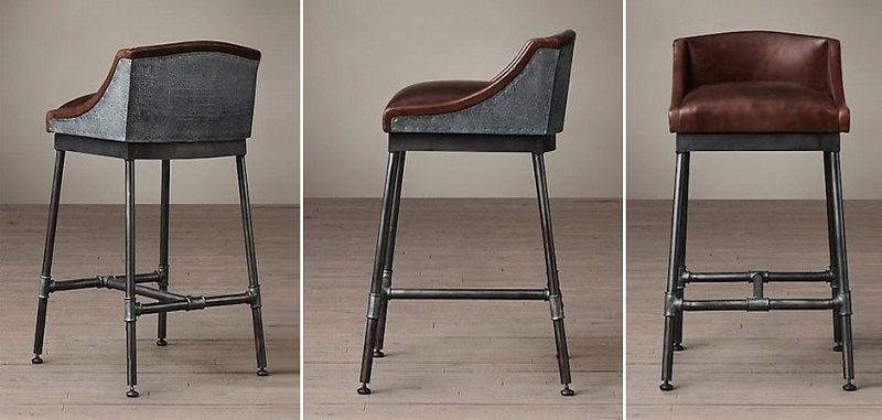 Барный стул Iron Scaffold Bar stool brown 03.029