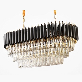 Люстра Empire Black Rectangular Chandelier Crystal | длина 80 см