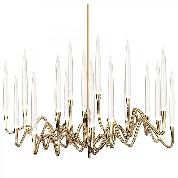Люстра Il Pezzo 3 Round Chandelier Brass and Crystals | диаметр 60 см