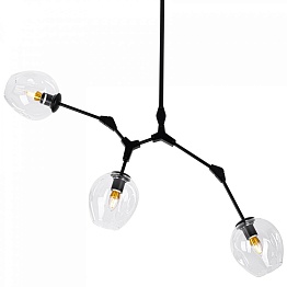 Люстра Сrumpled Glass Bubble Chandelier Black 3 плафона