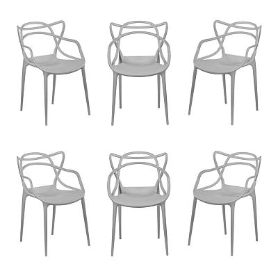 Комплект из 6-ти стульев Masters серый Bradexhome FR 0133S