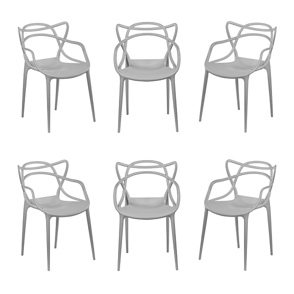 Комплект из 6-ти стульев Masters серый Bradexhome FR 0133S
