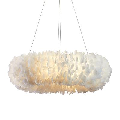 Люстра Кольцо из перьев Plumage White | диаметр 80 см AMG006496