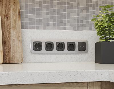 Лицевая панель OMEGA для электрической розетки с заземлением OP9090