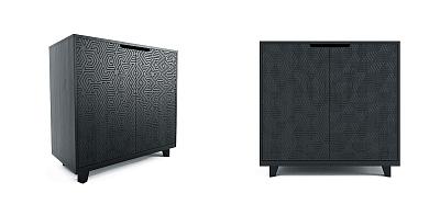 Комод черный с орнаментом Brian 10.471-1