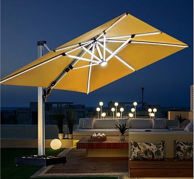 Уличный зонт с подсветкой LED A|H квадратный 2,5*2,5м AMG007506