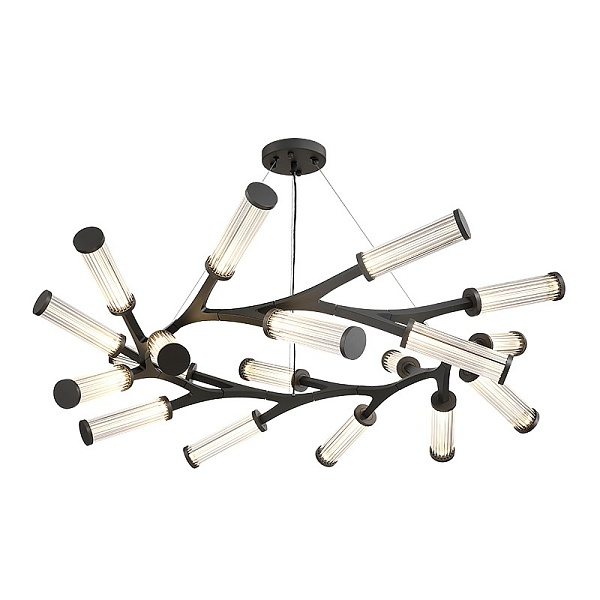 Люстра Cylinder Branches Chandelier Ring Black | Диаметр 120 см