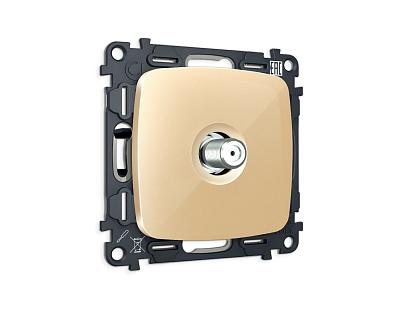 Комплект механизма TV розетки SAT 5-2400MHz 3.5dB OMEGA MO613050 Шампань QUANT