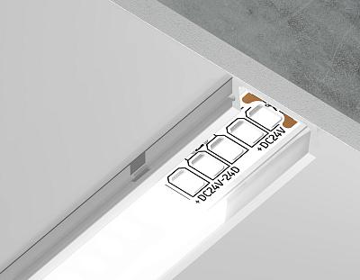 Алюминиевый профиль накладной 15.5*6 для светодиодной ленты до 11мм Ambrella Light GP1700WH