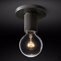 Потолочный светильник RH Utilitaire Socket Flushmount Black Loft Concept 48.07
