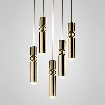 Люстра Fulcrum Light 5 lamps by Lee Broоm Gold