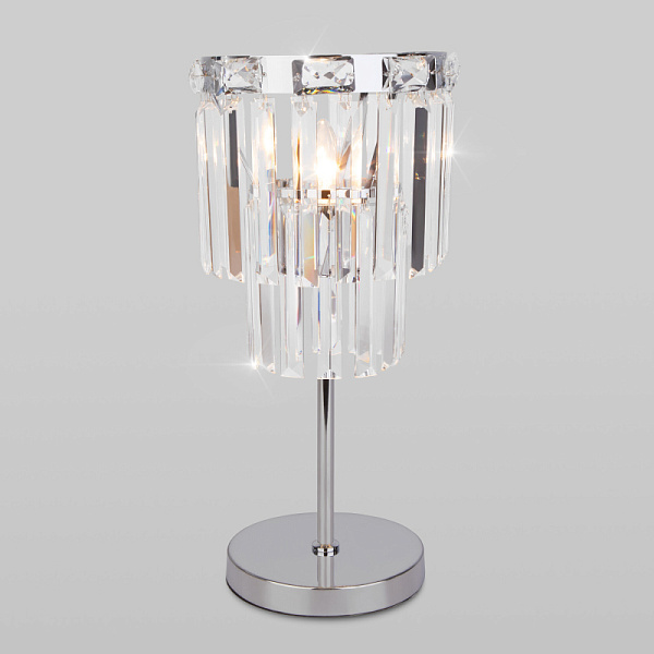 Настольная лампа Eurosvet Elegante 01136/1 хром/прозрачный хрусталь Strotskis a060647