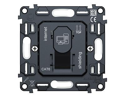 Механизм компьютерной розетки RJ-45 (8P8C) CAT6A 1000 Base-T QUANT VM185