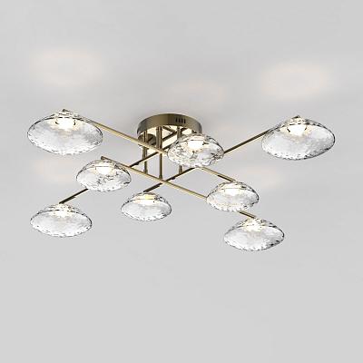 Потолочный светильник с прозрачными стеклянными плафонами 50389 LED латунь