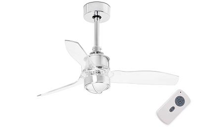 Люстра вентилятор Mini Just Fan Cromo 1L Faro Barcelona 33426-9FAR