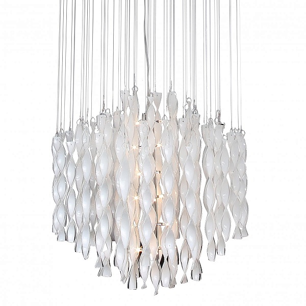 Люстра Macaroni Chandelier Chrome mono white