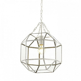 Подвесной светильник Glass & Metal Cage Pendant White Loft Concept 40.1682