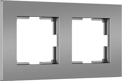 Рамка на 2 поста (серебро софт) Werkel W0022965 4690389193415