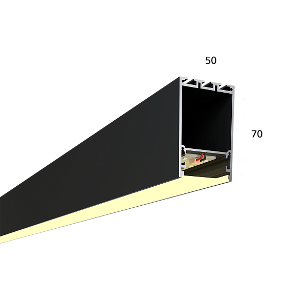 Линейный светильник LINE 5070 (RAL9005/2500mm/LT70 — 3K/52W)