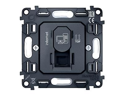 Механизм компьютерной розетки RJ-45 (8P8C) CAT6 1000 Base-T с автоматической защитной шторкой QUANT 