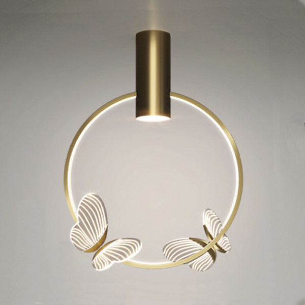 Потолочный светильник с декоративными светящимися бабочками Butterfly Double disk F