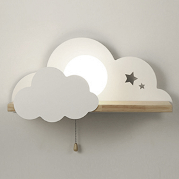 Бра с полкой Белое Облако Wall Lamp White Cloud 44.898-0 Loft-Concept