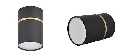 Черный спот с декоративным кольцом золотого цвета Suppery Loft-Concept 42.464-3