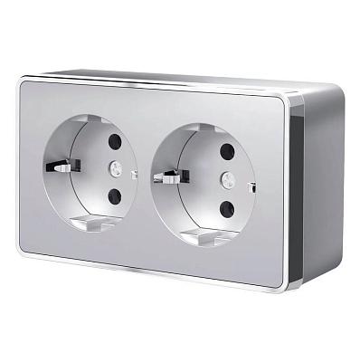Розетка двойная с заземлением Werkel Gallant серебряный W5072106 4690389167188